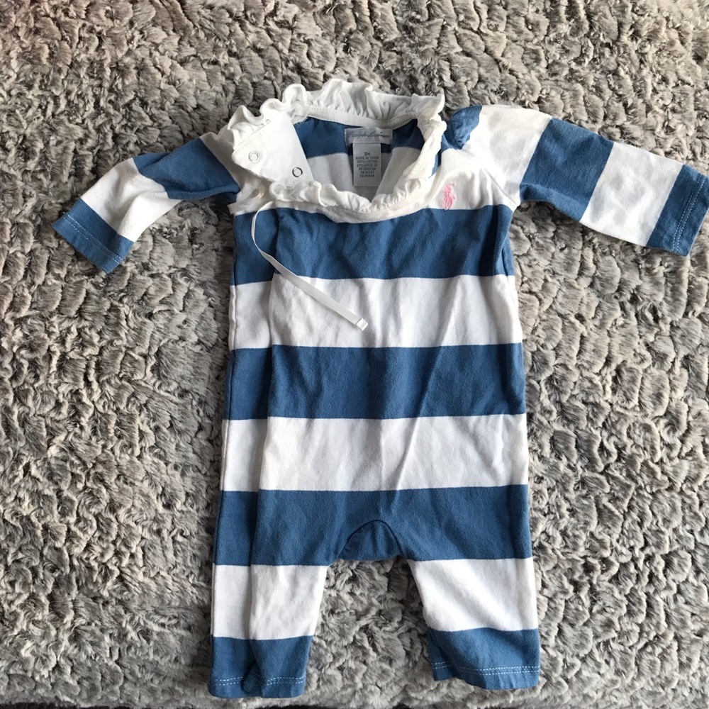Ralph Lauren 3 month one piece striped outfit
